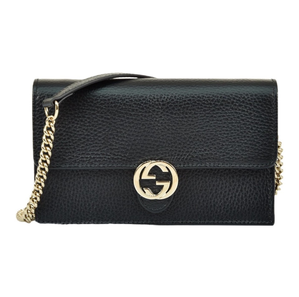 Gucci Minimal Pebbled Leather Double G Buckle Mini Chain Bag - KAIROO