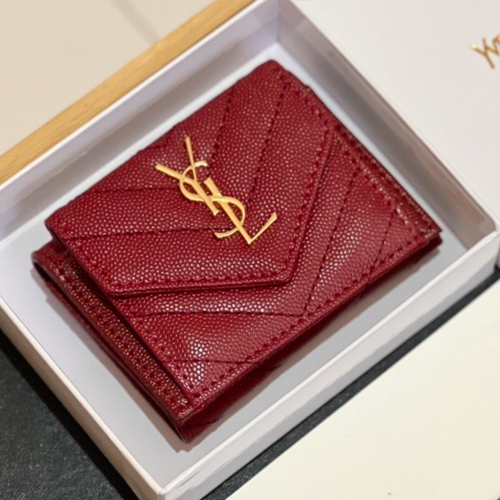 Saint Laurent YSL Tri-fold Compact Wallet - KAIROO