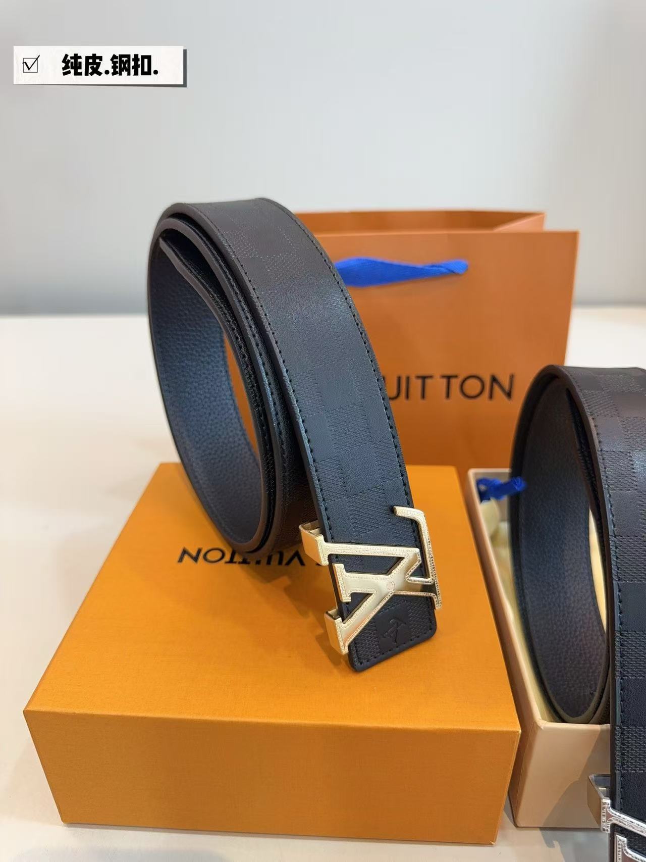 Louis Vuitton LV  Monogram Eclipse LV Buckle Belt - KAIROO