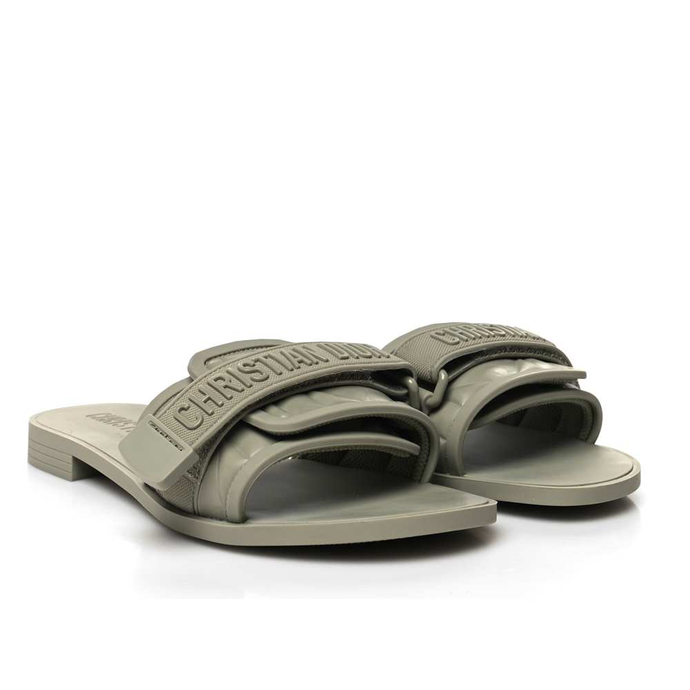Dior Quilted Embossed Logo Webbing Flat Casual Outdoor Slide Sandals - KAIROO