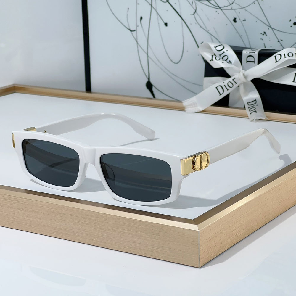 Dior Rectangular Frames with Signature CD Gold-Tone Hinges Sunglasses Top quality - KAIROO
