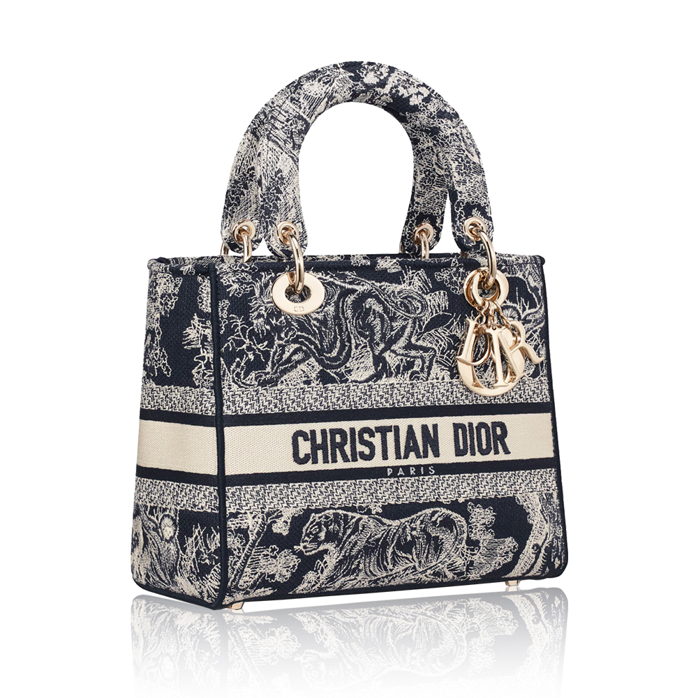 Dior Medium Lady D-Lite  Jungle Totem Embroidered Canvas Lady Bag/Collection - KAIROO