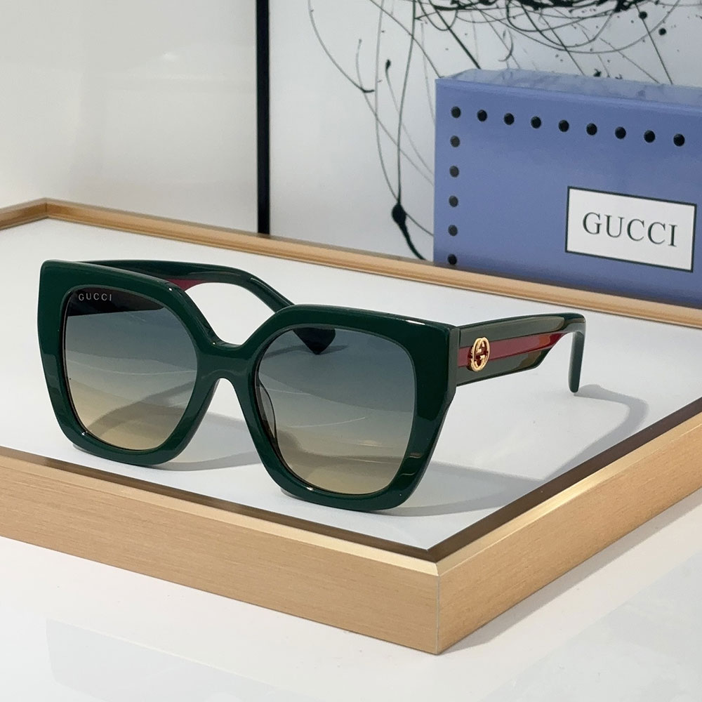 GUCCI Oversized Web Detail Square Sunglasses Top quality - KAIROO