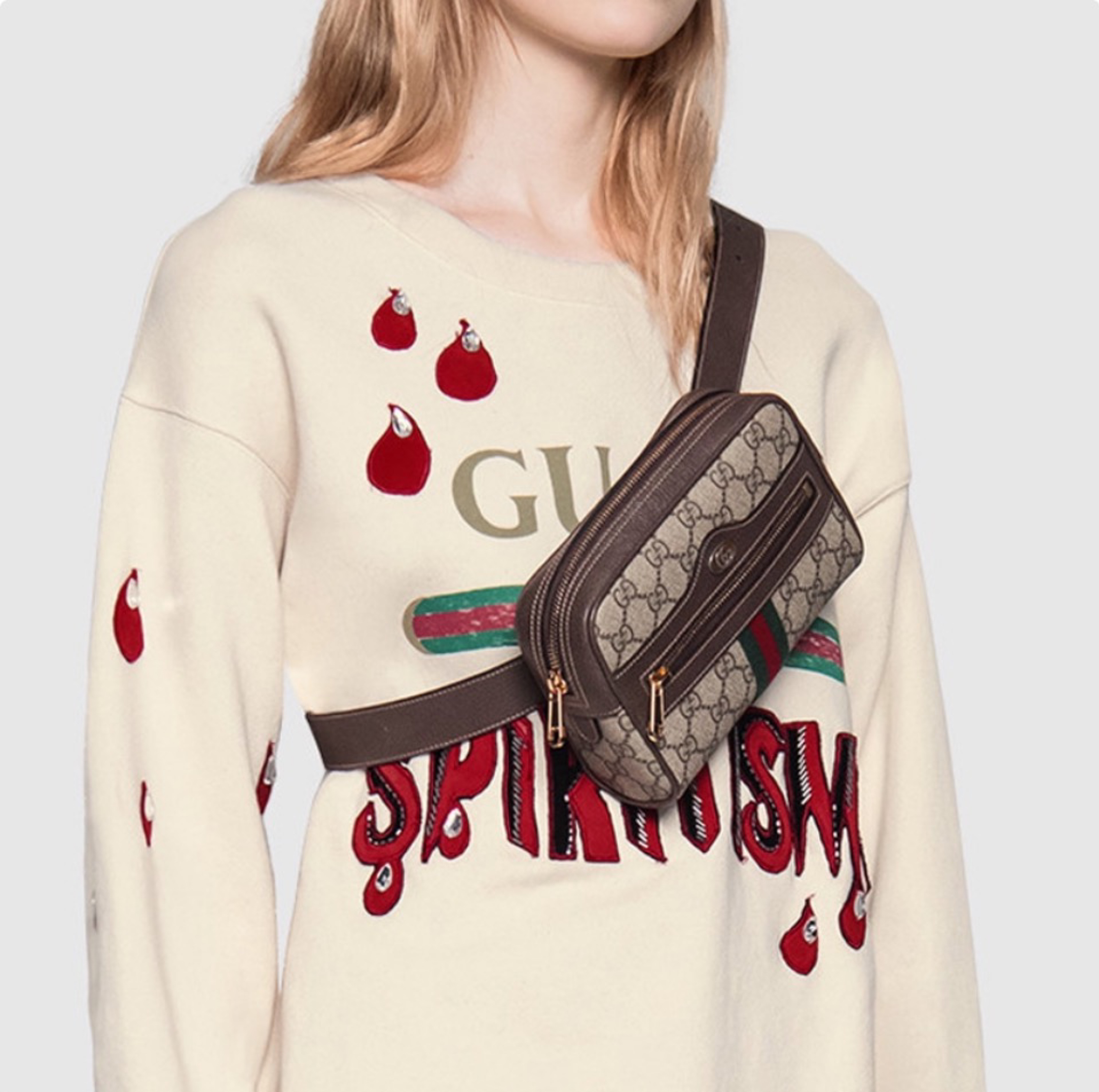 Gucci Ophidia Double G Round Logo Web Strap Multi-function Chest & Waist Bag - KAIROO
