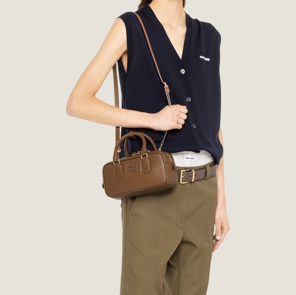 Miu Miu Arcadie Leather Mini Top-Handle Boston Bag - KAIROO