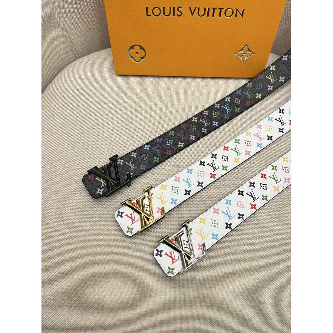 Louis Vuitton LV Top Layer Cowhide 24k Pure Steel Buckle Men's Belts - KAIROO