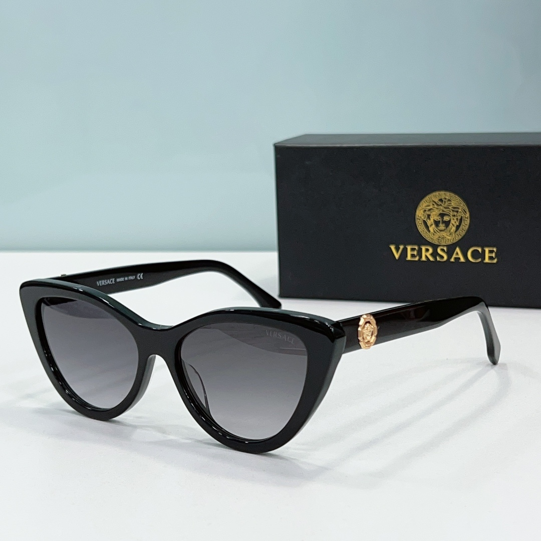 Versace  Mirror leg Logo Cat-eye Sunglasses Top Quality - KAIROO