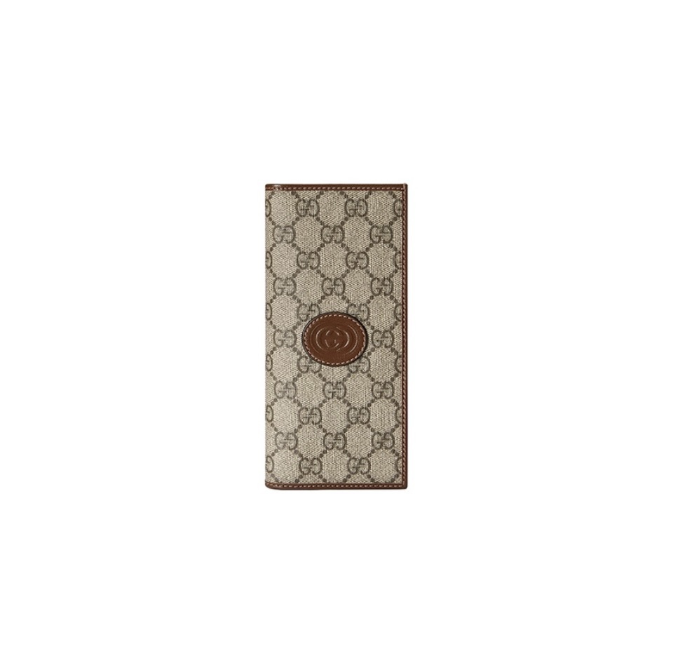 GUCCI Vintage Monogram Canvas Interlocking G Bifold Long Wallet - KAIROO