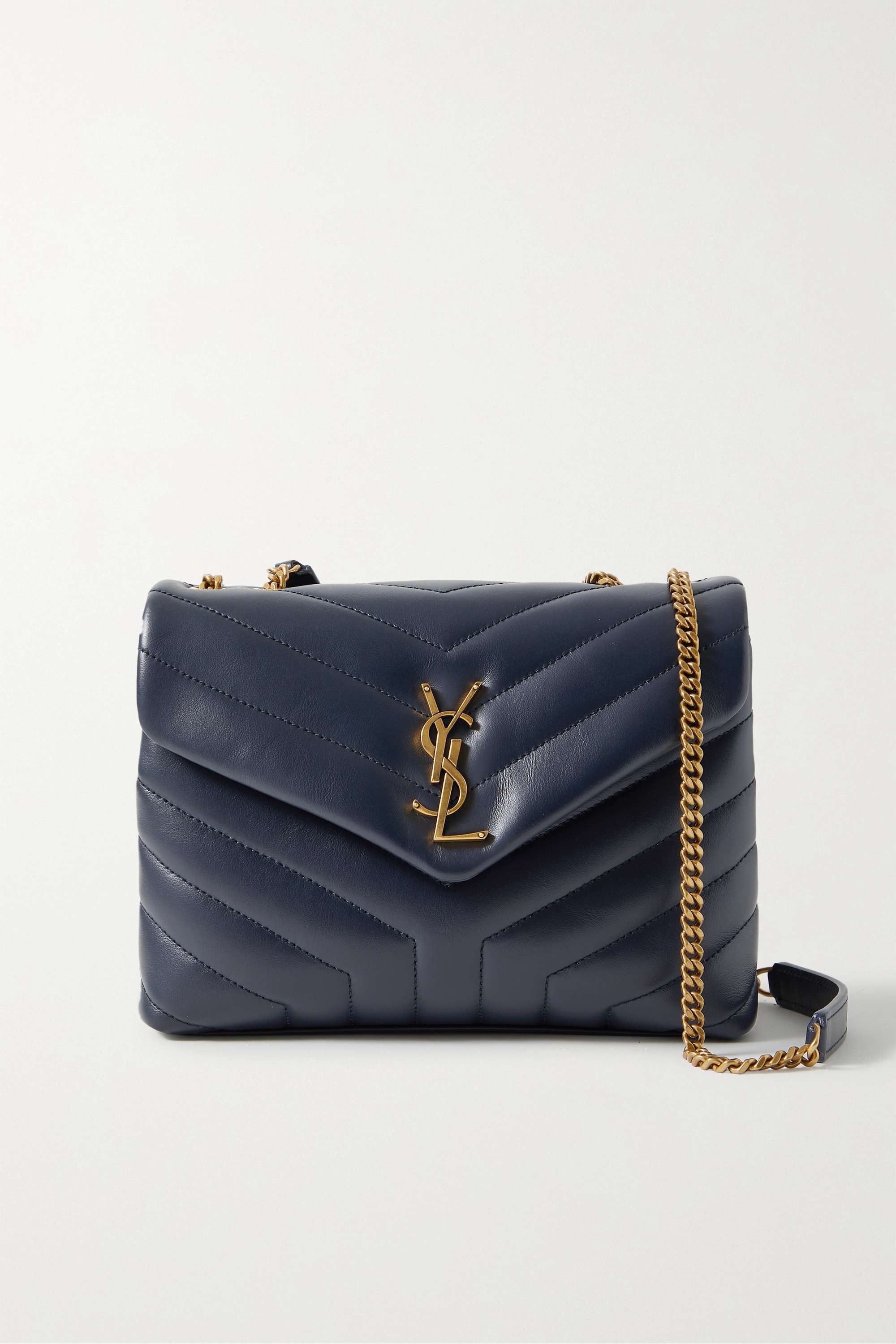 Saint Laurent YSL Loulou small quilted leather shoulder bag navy - KAIROO
