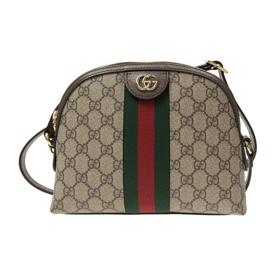 GUCCI Ophidia Dome GG Canvas Web Stripe Shell Shoulder Bag - KAIROO