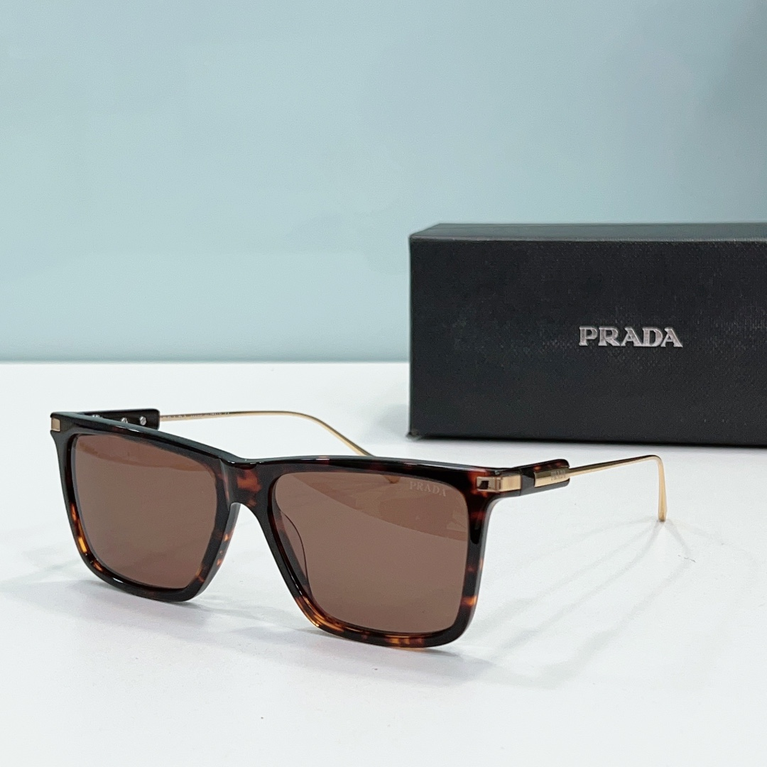 Prada Logo Engraved Square Frame Slim Temple Sunglasses Top quality - KAIROO