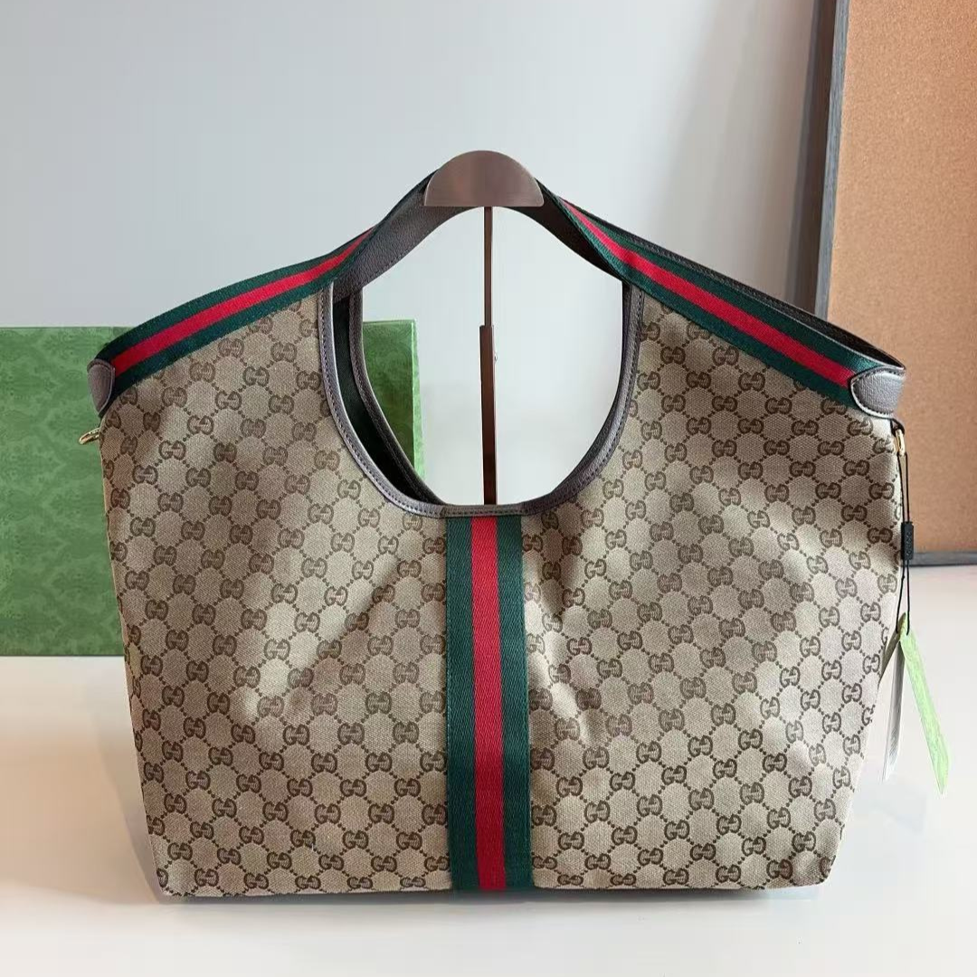 Gucci Giglio GG CanvasTote Bags with Web Trim - KAIROO
