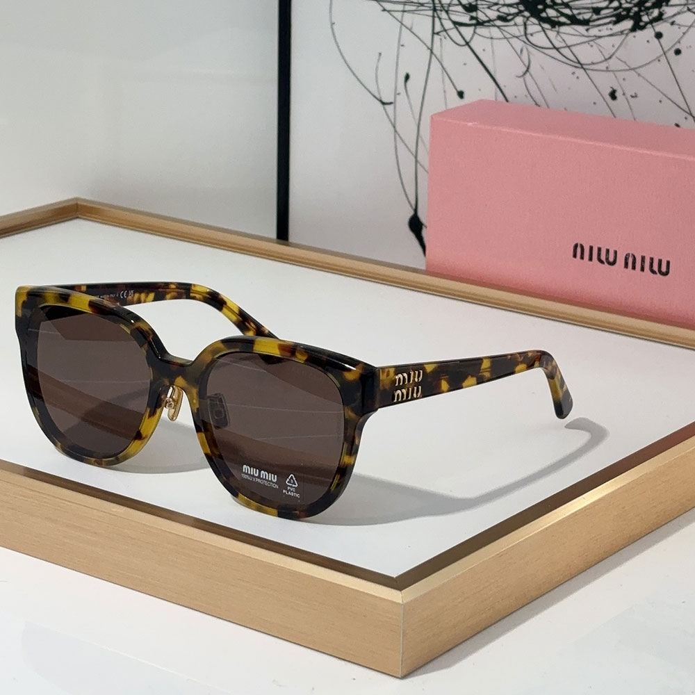 Miu Miu Glimpse Mirror Logo Temple Irregular Sunglasses Top quality - KAIROO