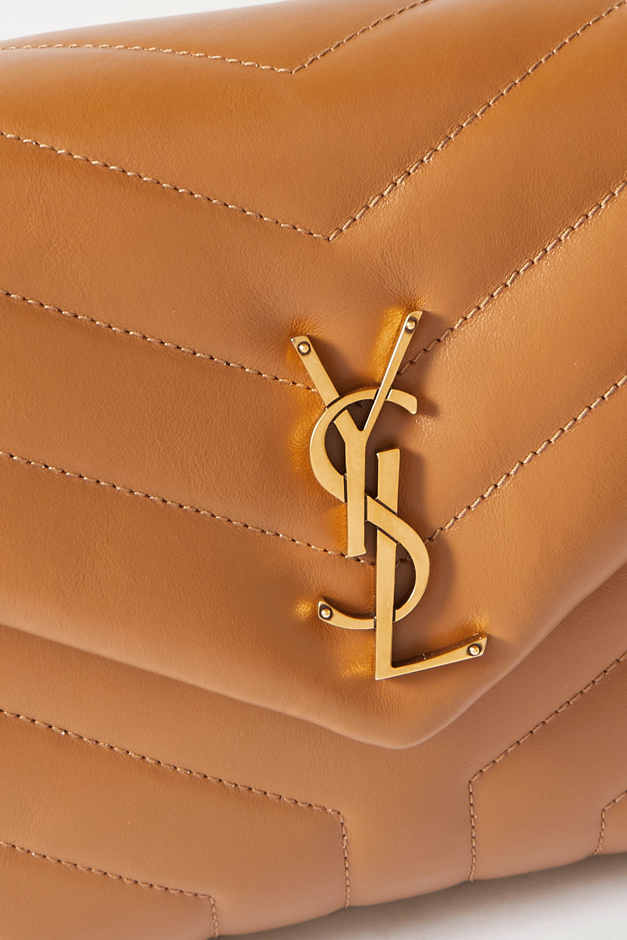 Saint Laurent YSL Loulou Small Quilted Leather Shoulder Bag Tan - KAIROO
