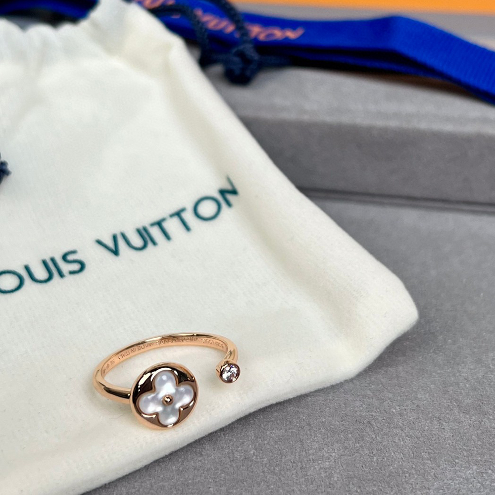Louis Vuitton LV  Color Blossom Open Ring with Mother-of-Pearl & Diamond - KAIROO