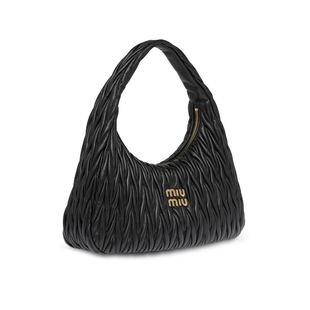 Miu Miu Wander Matelassé Ruched Crescent Hobo Bag Mini &  Small - KAIROO