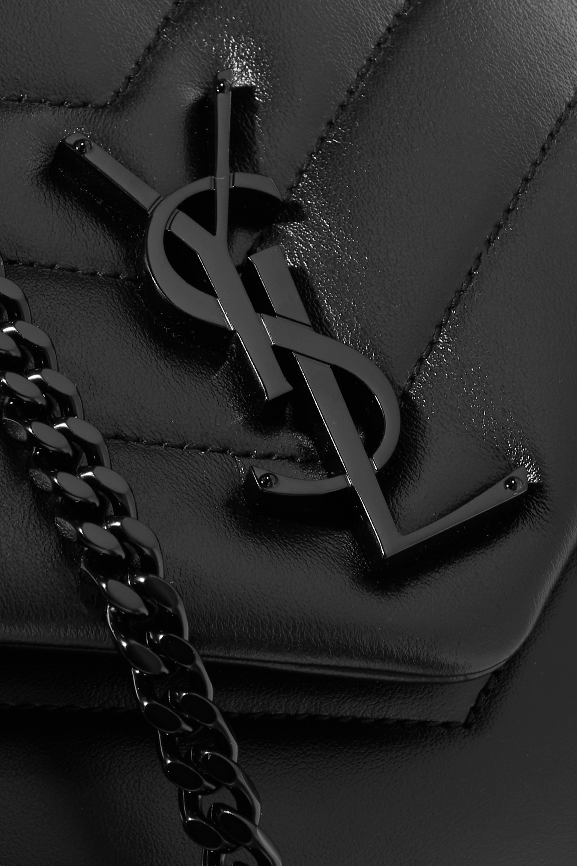Saint Laurent Loulou medium quilted leather shoulder bag black - KAIROO