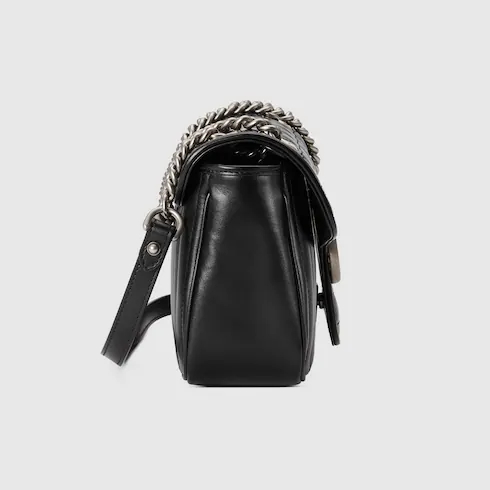 GUCCI Matelassé Chevron Leather Marmont with Monochrome Hardware Shoulder Bag - KAIROO