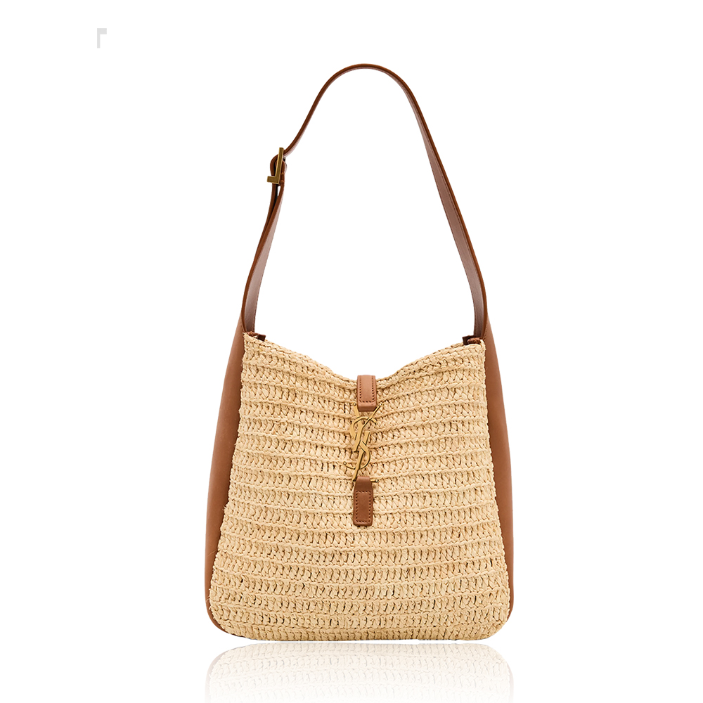 Saint Laurent LE 5 À 7 Raffia Hobo Bag - KAIROO