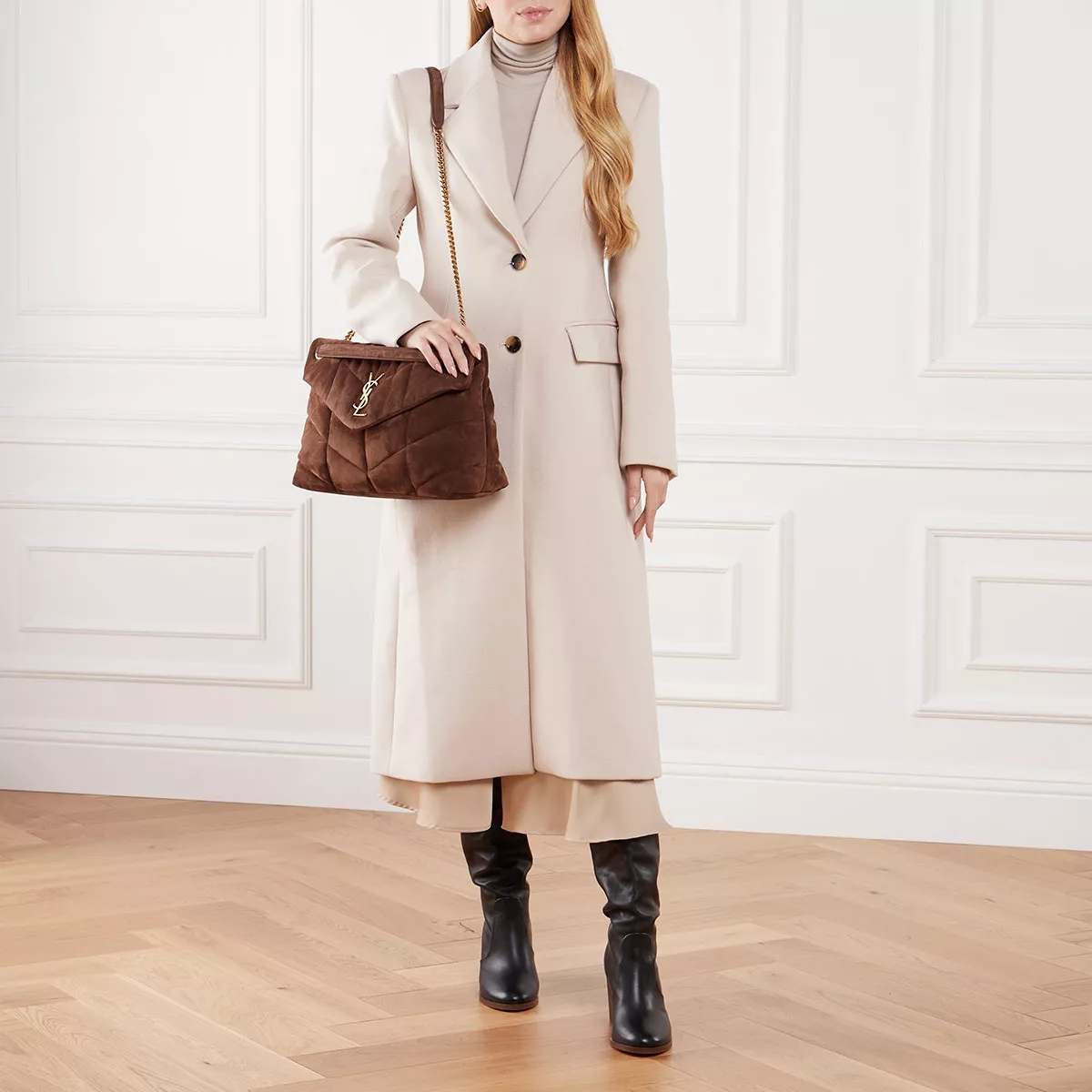 Saint Laurent Loulou Puffer Medium Bag In Suede (10A Mirror Version) - KAIROO