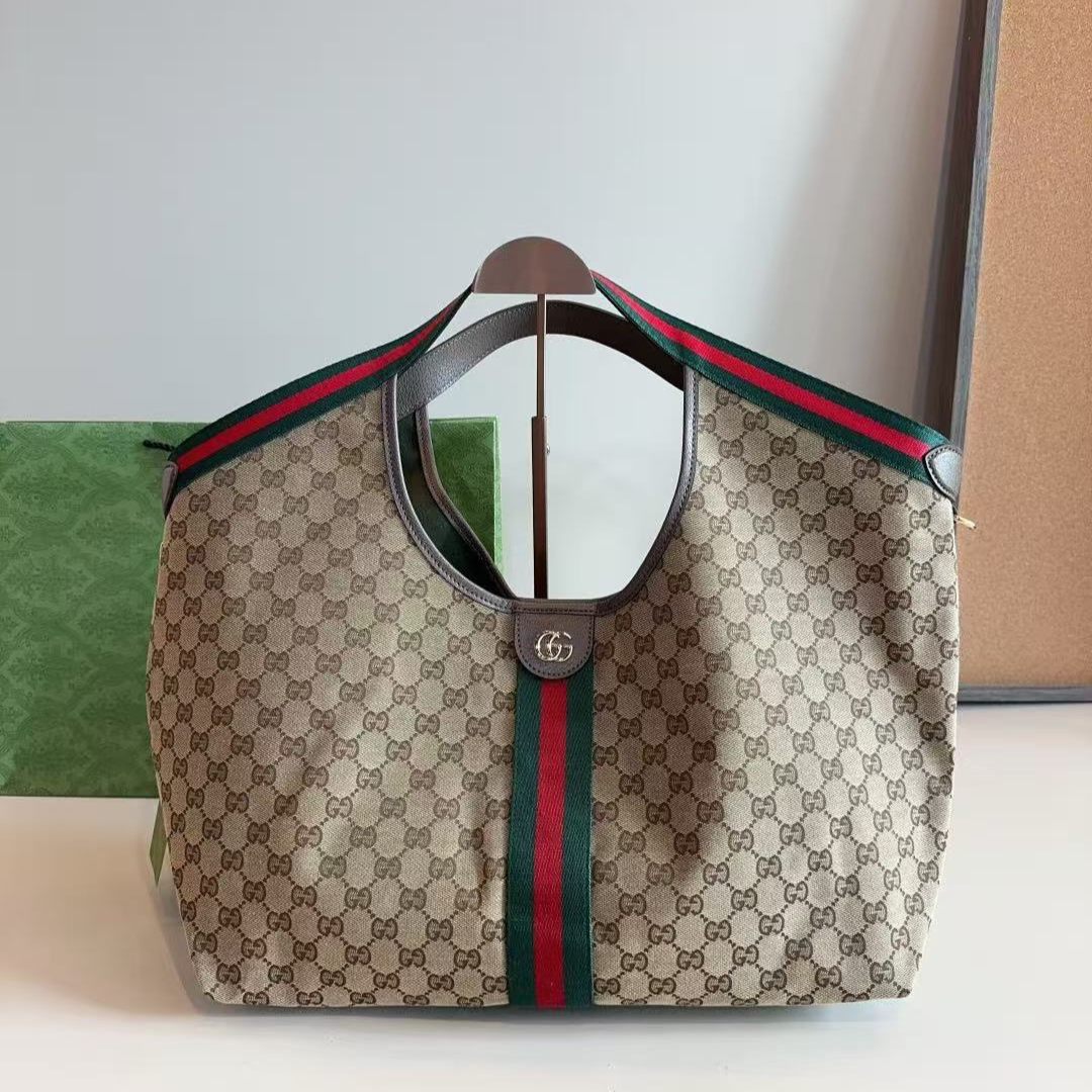 Gucci Giglio GG CanvasTote Bags with Web Trim - KAIROO