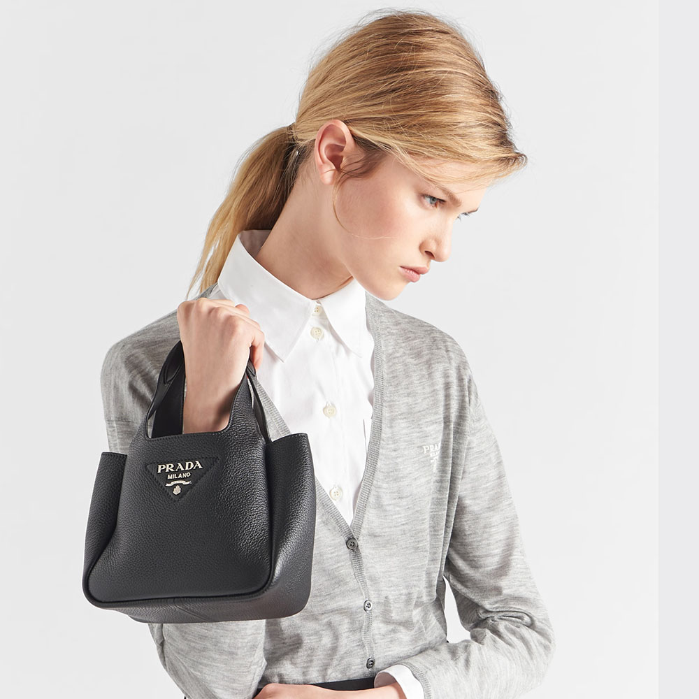 Prada Mini-tote Pebble-lth Chain-link Bucket Tote - KAIROO