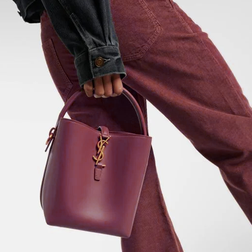 Saint Laurent Le 37 Mini Bucket Bag In Shiny Leather - KAIROO