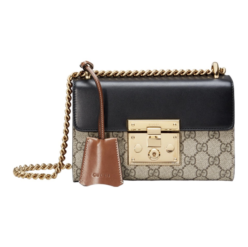 GUCCI Padlock Series with Color-block Leather, GG Canvas and Metal Lock Closure - KAIROO