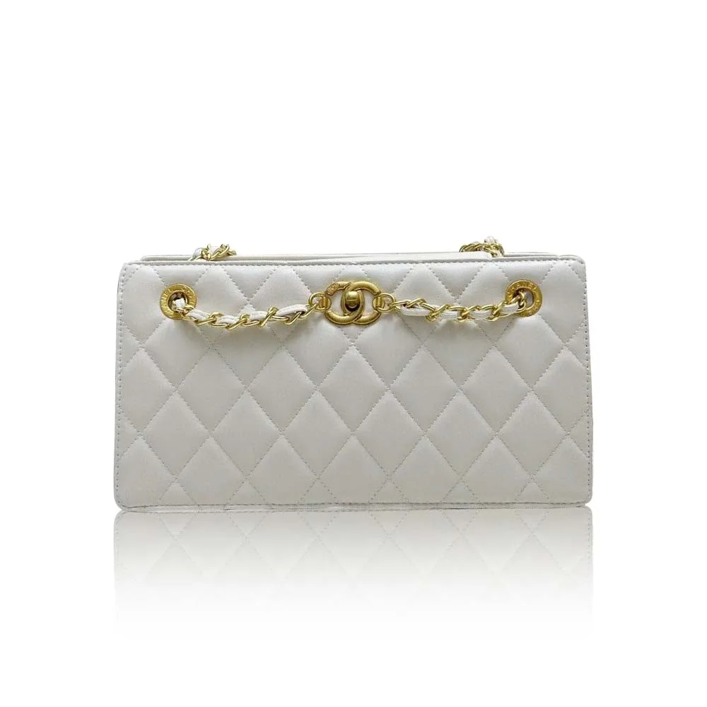 Chanel CC Turnlock Quilted Leather Chain Rectangular Organ Shoulder Bag - KAIROO