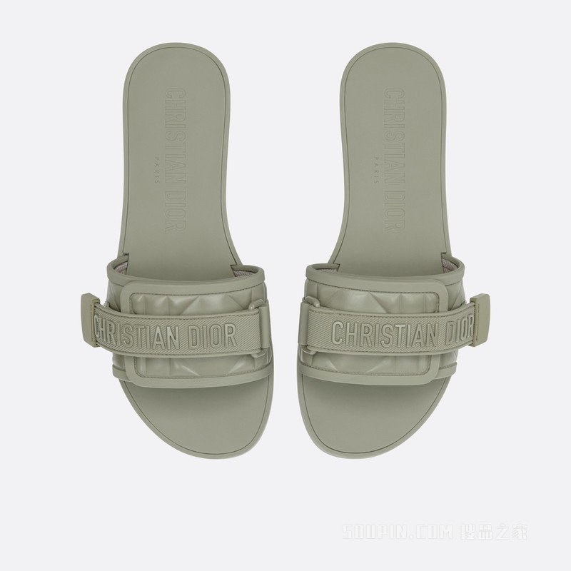 Dior Quilted Embossed Logo Webbing Flat Casual Outdoor Slide Sandals - KAIROO