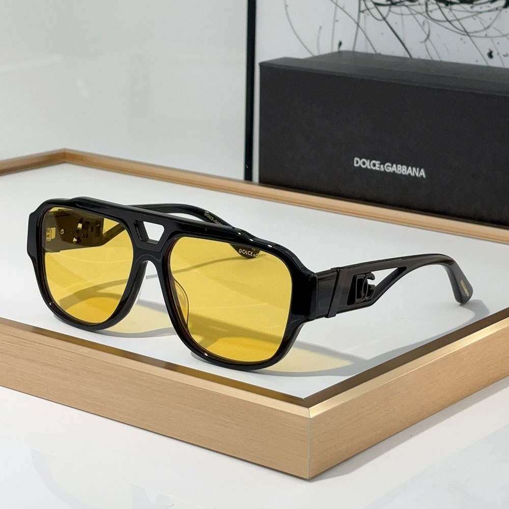 DOLCE & GABBAN DG Mirror Leg Hollowed Out Logo Sunglasses Top quality - KAIROO