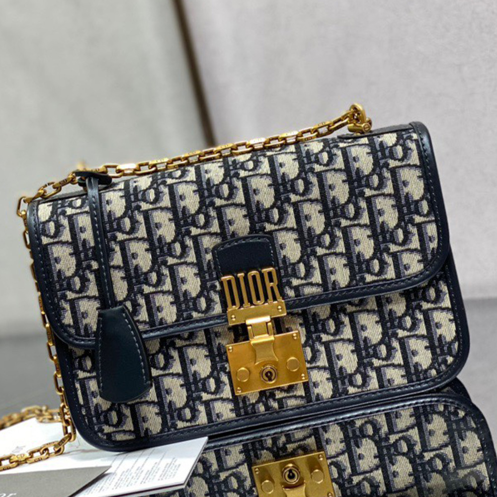 Dior Oblique Jacquard with Push-lock and Detachable Chain Strap Flap Bag /15A - KAIROO