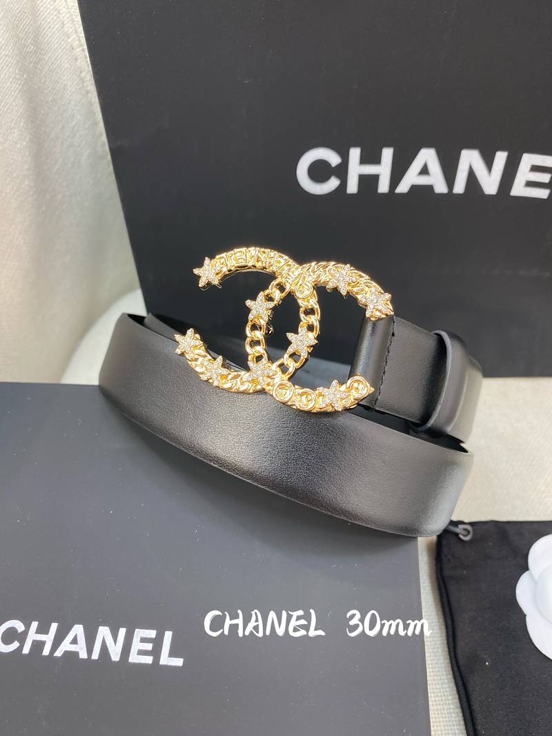 Chanel Belt With Double C Buckle Black Women Belt 30MM - KAIROO