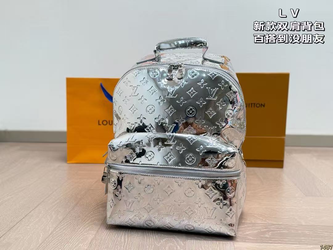 Louis Vuitton LV  Silver Mirror Monogram Backpack - KAIROO