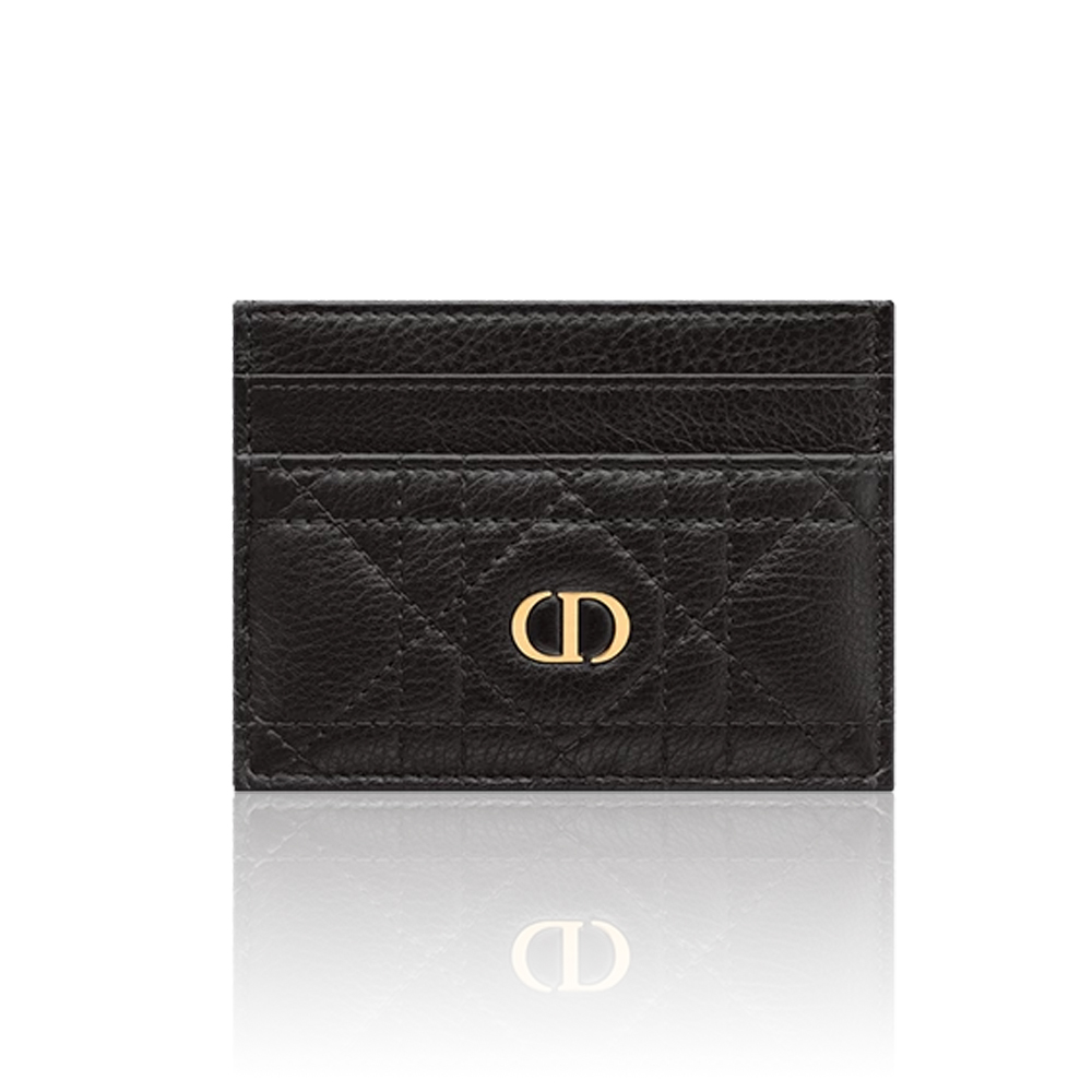 Dior Cannage Quilted Lambskin Rectangular Card Holder with CD Signature - KAIROO