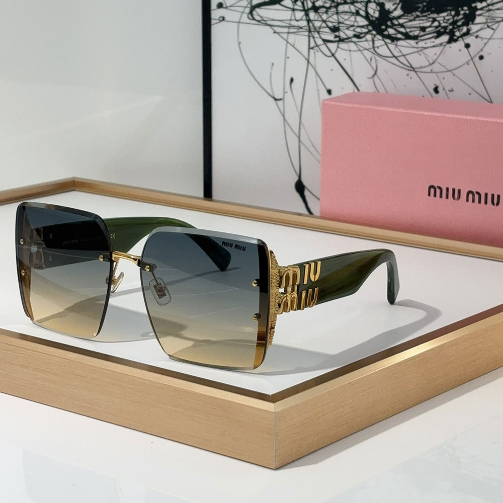 Miu Miu Oversized Rimless Logo Temple Sunglasses Top quality - KAIROO