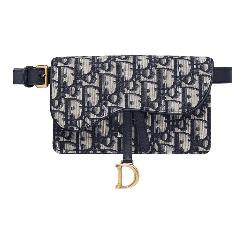Dior Saddle Oblique Jacquard Mini Saddle Gold D Charm Belt Waist Bag - KAIROO