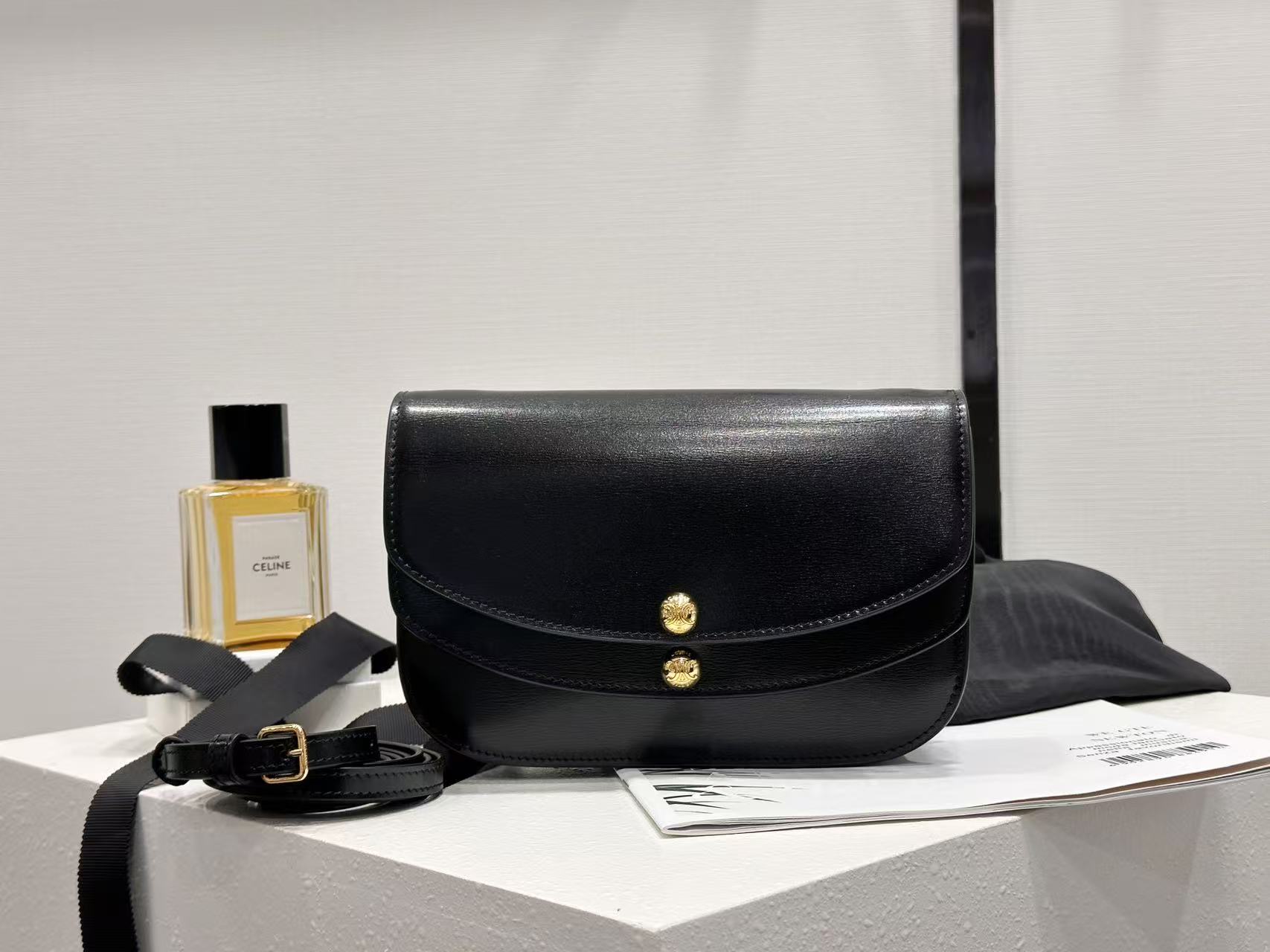 CELINE Shiny Calfskin DUO BELT Flap Bag (15A Master Version) - KAIROO