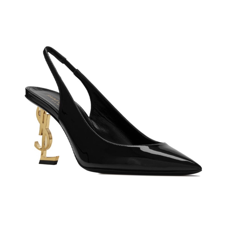 Saint Laurent YSL Logo Heel Slingbacks - KAIROO