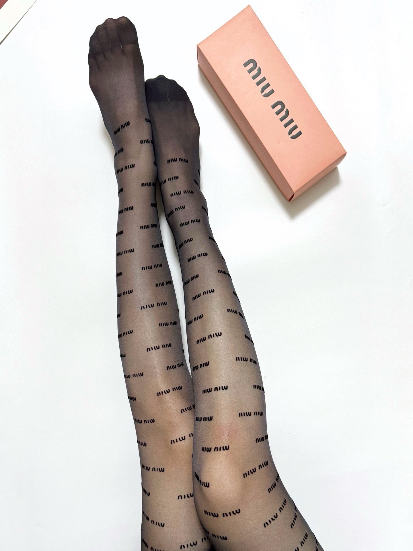 Miu Miu Classic Flocked Letter Stockings - KAIROO