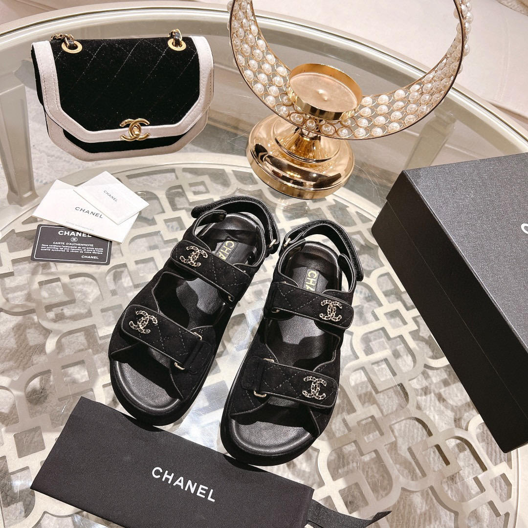 Chanel Suede Calfskin Sandals - KAIROO