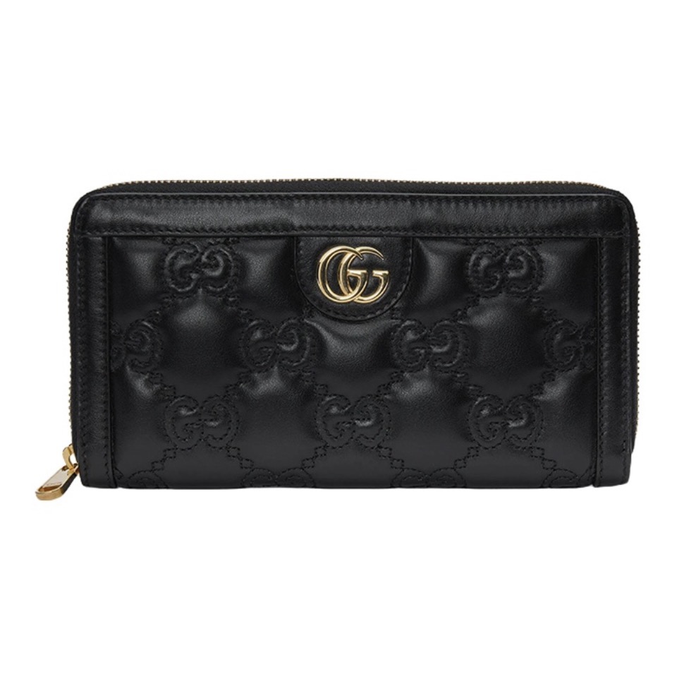 GUCCI GG Marmont Matelassé Leather Quilted Zip Around Long Wallet - KAIROO