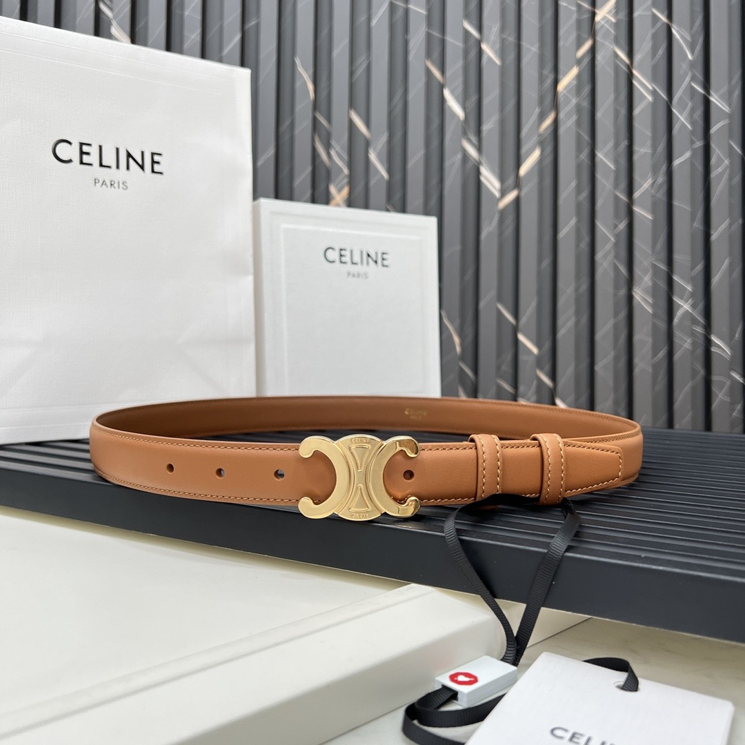Celine Medium 25MM Triomphe Belt in Smooth Calfskin - KAIROO