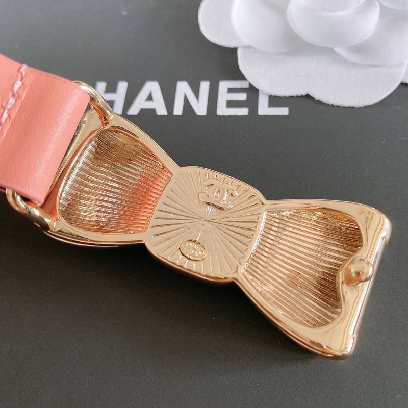 Chanel Belt With Ribbon Buckle Pink Women Belt 30MM - KAIROO