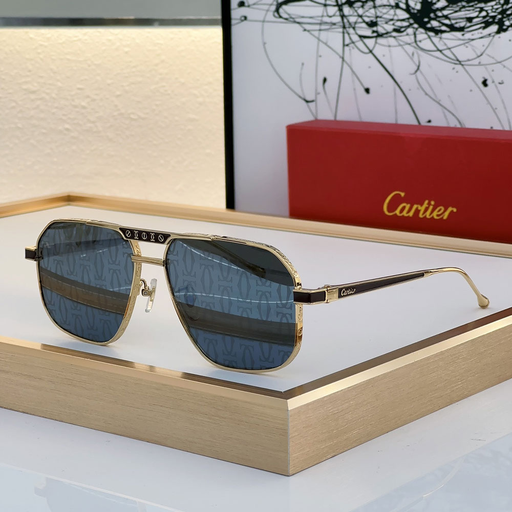 Cartier Metal Mirror Leg Logo Sunglasses Top quality - KAIROO