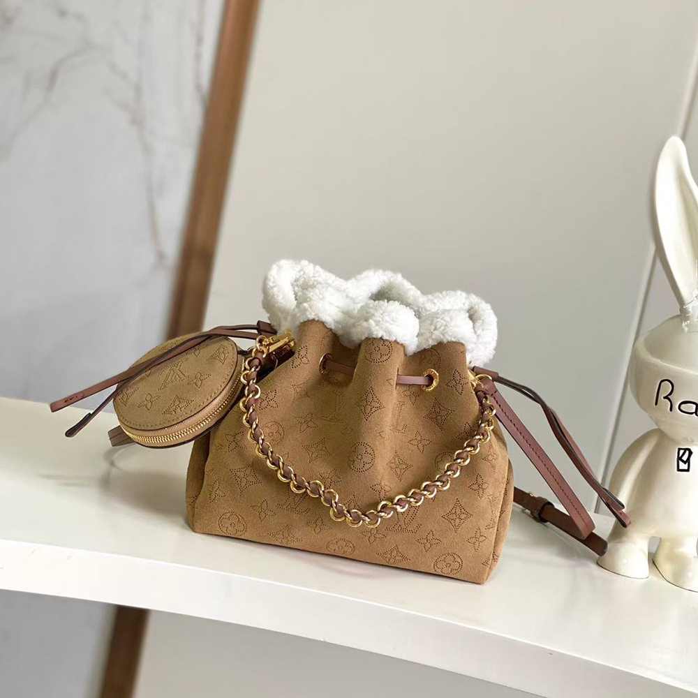 Louis Vuitton LV  Mahina Shearling Bella Bucket Bag - KAIROO