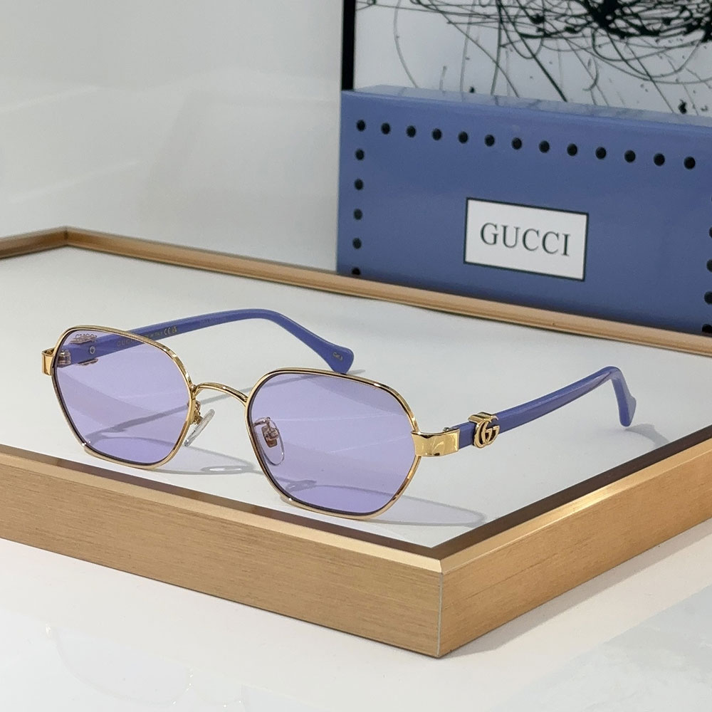 Gucci Double G Metal  Logo Irregular  Colored temples SunglassesTop quality - KAIROO