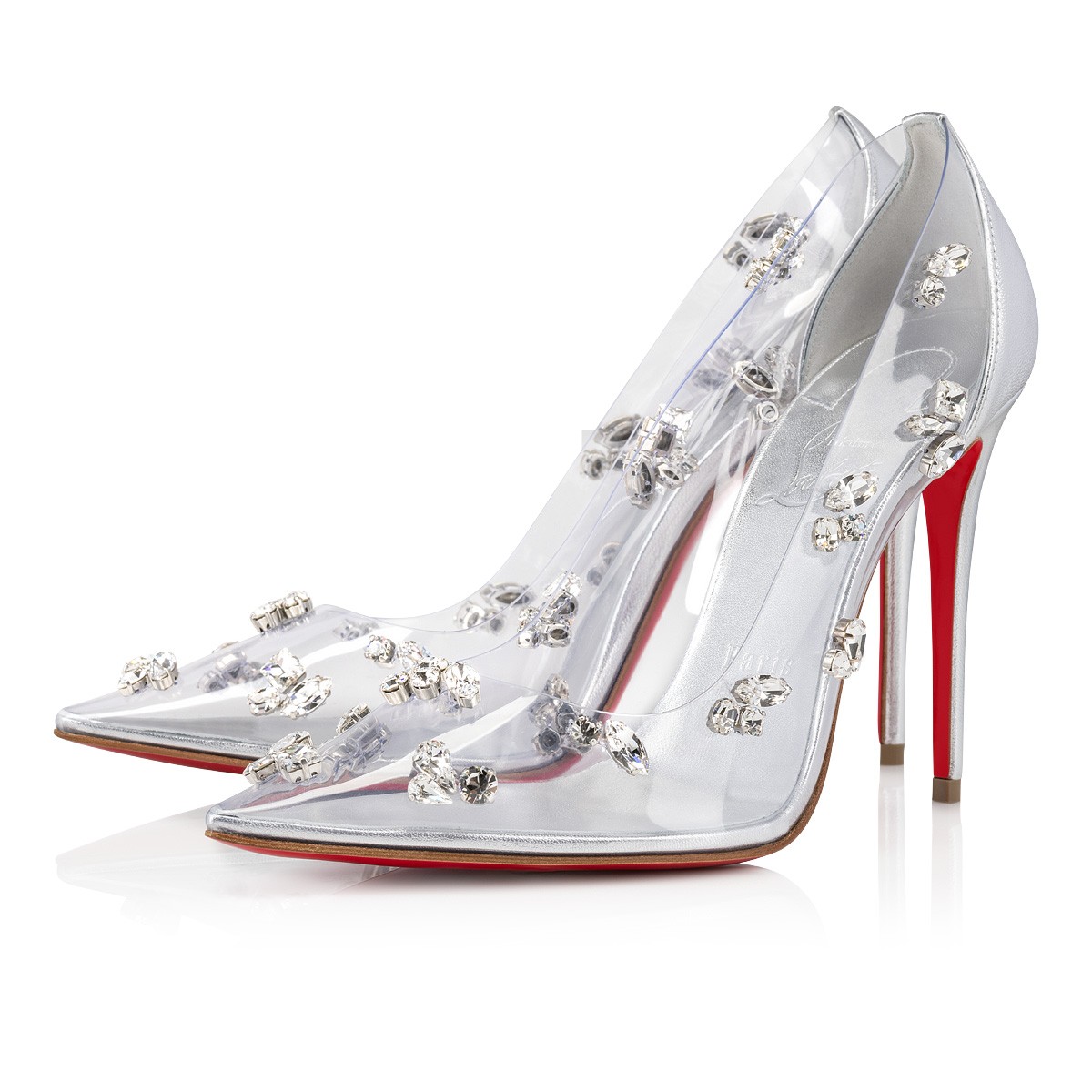 Christian Louboutin Degraqueen Crystal-embellished PVC Red Sole Pumps - KAIROO