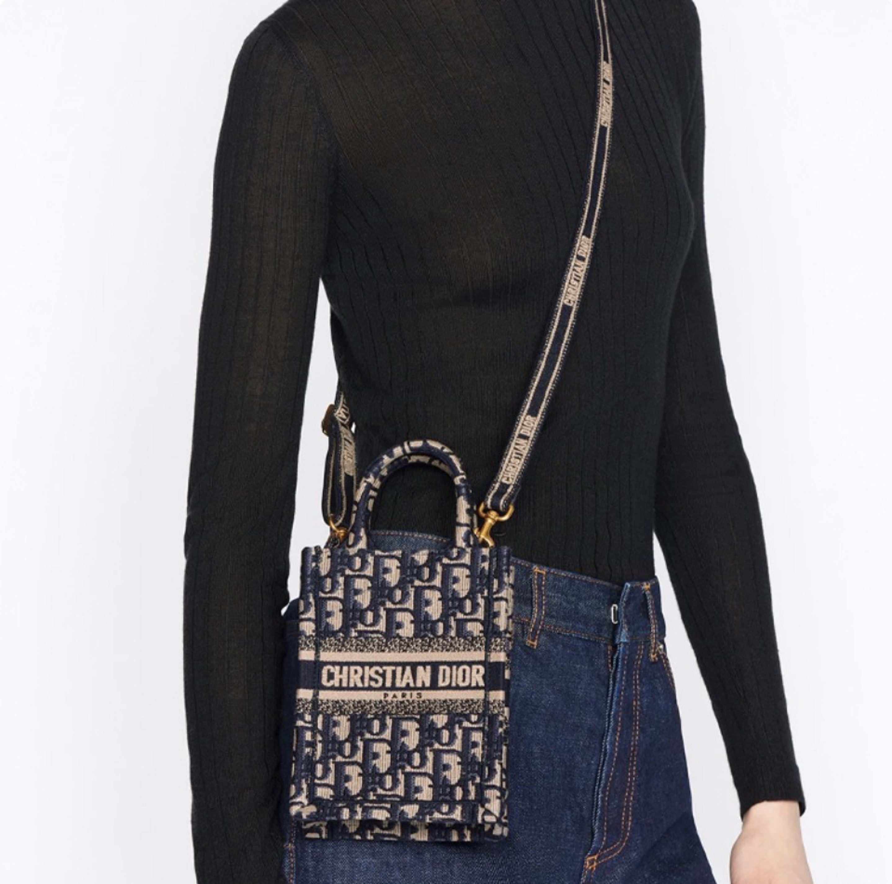 Dior Iconic Monogram Canvas Vertical Mini Tote Crossbody Phone Bags - KAIROO