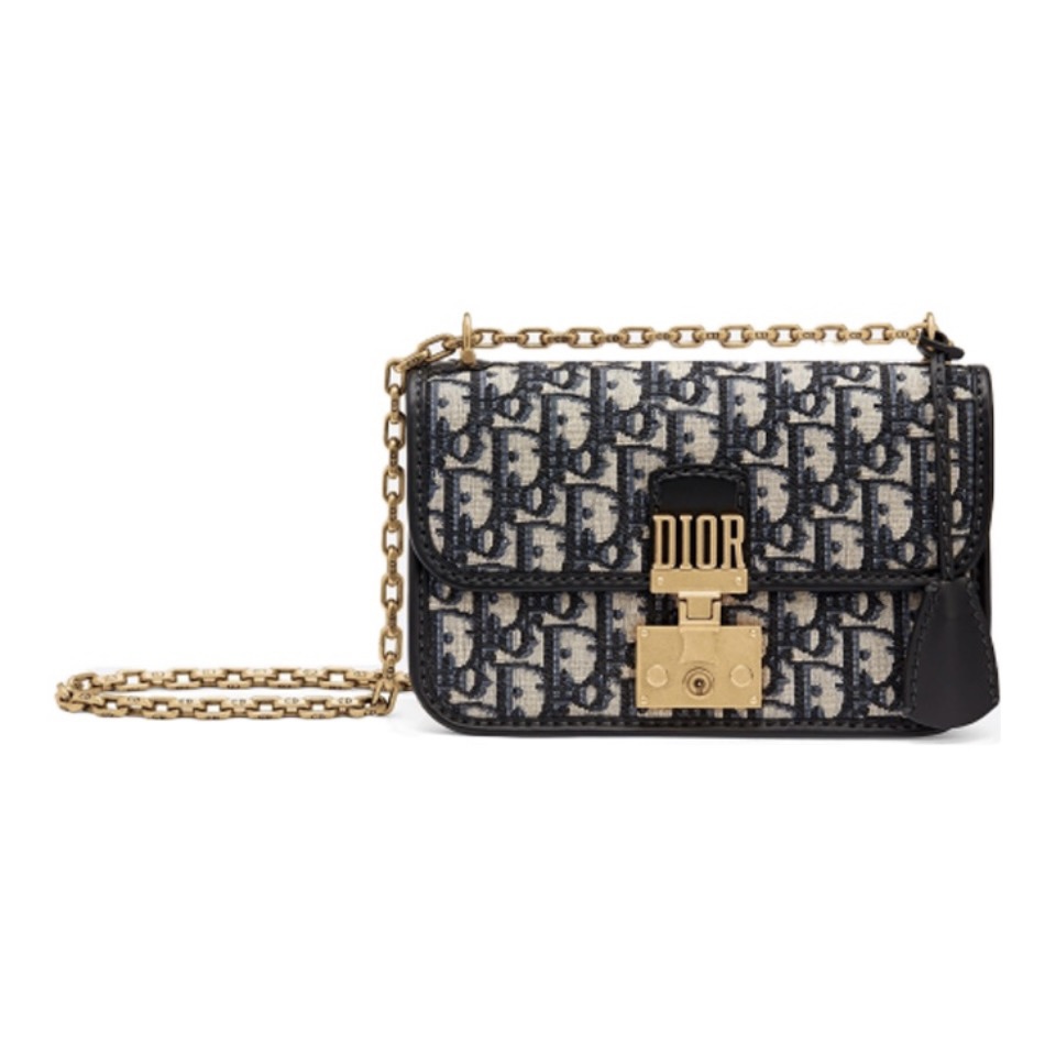 Dior Oblique Jacquard with Push-lock and Detachable Chain Strap Flap Bag /15A - KAIROO